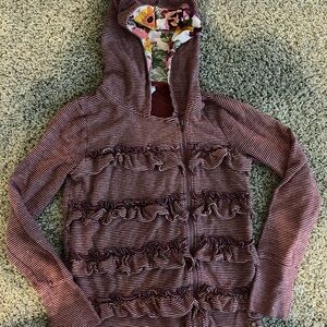 Matilda Jane Striped Jacket - Burgundy and White